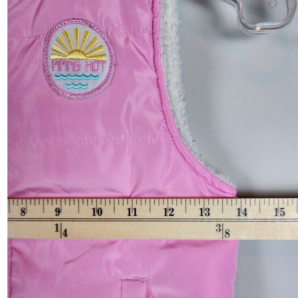 Piping Hot Down Quilted Sherpa Lined Vest Girls Kids Size 6/7 Bubblegum Pink - Picture 5 of 6